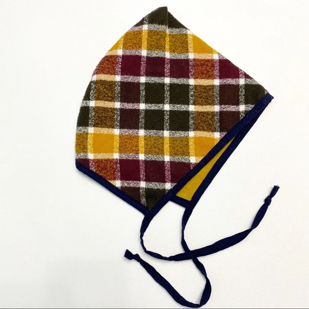 rozsew | autumn flannel plaid mustard corduroy reversible gnome pointed hat